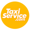 TaxiService.com logo featuring bold white lettering inside a modern yellow circular badge.